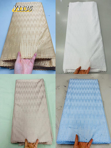 Disponibile Ultima Moda Tessuto in Pizzo Nigeriano Blu per Matrimoni, Pizzo Polacco per Abiti da Sposo - Product Image 5