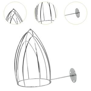 ชั้นวางหมวกโลหะสองชั้นแบบตั้งพื้น ดีไซน์คลาสสิก สีเงิน - Product Image 2