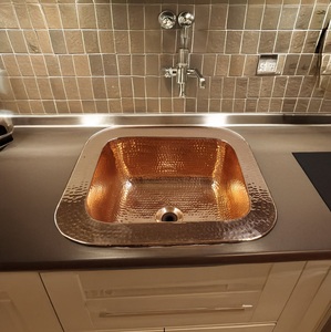 Handmade Hammered Copper Rectangular Sink Luxury Kitchen Prep <b>Basin</b> High-End Undermount for Restaurant Renovation Wholesale. - Product Image 2