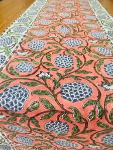 Xu Hướng Sản Phẩm Mới 2025 Tối Cá Hồi Ấn Độ Tay Khối Hoa In Bông Vải Bảng <span class=keywords><strong>Runner</strong></span> Cho Đám Cưới Các Sự Kiện Nhà Đảng - Product Image 3