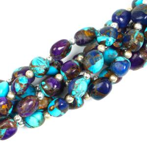 Blue Mohave Turquoise Nugget Beads 6x8-8x10mm Turquoise Smooth Gemstone Beads Strand 8 Inch for Jewelry Making Crafting - Product Image 4