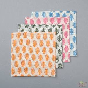 Ridhi 2025คอลเล็คชั่นผ้าเช็ดปากสี่เหลี่ยมผ้าฝ้ายพิมพ์ลายใบไม้แบบแฮนด์เมดอุปกรณ์เสริมมาใหม่ - Product Image 5