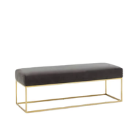 Prix direct usine : Pouf de luxe en velours pour la décoration intérieure, banc ottoman en métal thermolaqué pour salon et chambre à coucher