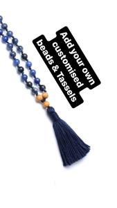 Collier mala en pierres précieuses nouées unisexe de 6 mm en vrac avec pompon pour cadeau du Nouvel An - Product Image 3