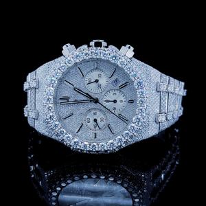 Reloj de Diamantes de Acero Inoxidable en Oferta, VVS1 Moissanita, Reloj de Lujo con Esfera Grande para Hombre, Joyería, Regalo - Product Image 3