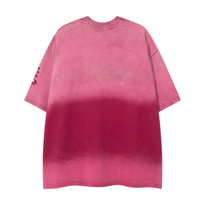 Camisetas de algodón 100% de 220 g con cuello redondo, manga corta, efecto desgastado por el sol, lavado ácido, anti-bolitas y hombros caídos, personalizadas. - Product Image 2