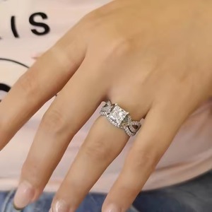 14k Solid Gold Moissanite Diamonds Pave Croissant Bubble Fashion <b>Chunky</b> Dome Twisted Rope <b>Ring</b> Fine Jewelry - Product Image 5