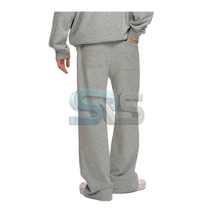 กางเกงผู้ชายซักสีเข้มกางเกงสเวตเตอร์ผ้าฝ้ายขาบานเอวยางยืดทรงหลวมดีไซน์แบบกำหนดเองสำหรับสตรีทแวร์ดูทันสมัย - Product Image 5