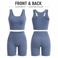 Ensembles de yoga personnalisés pour femmes, tenues de sport sans coutures à taille haute, effet push-up, extensibles, en latex
