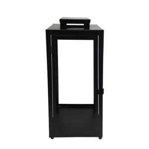 โคมไฟเทียนออกแบบล่าสุดสำหรับคริสต์มาสและสวนตกแต่งที่กำหนดเองแก้วและเหล็กสแควร์โคมไฟที่มีการจัดการสีทอง - Product Image 6