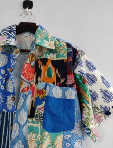 100% algodón bloque de mano impreso Patchwork Unisex camisas peso ligero Floral impreso hombres mujeres camisa - Product Image 4