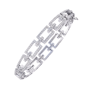 Magnifique bracelet et jonc en or 18 carats avec diamants de laboratoire, bijoux luxueux - Product Image 1