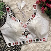 Navratri Special Mono Silk With Mirror Work Blouse Fabricant et fournisseur de Surat au taux le plus bas
