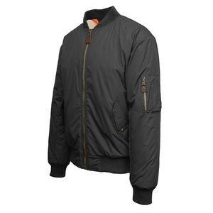 Chaquetas de bombardero con cuello levantado personalizables para hombre, cortavientos de satén con bordado de chenilla, diseño de logotipo tejido, Invierno OEM/ODM - Product Image 2