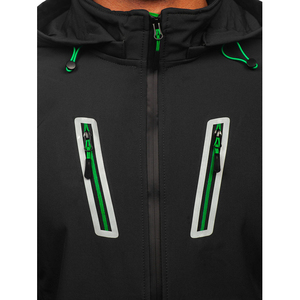 Veste polaire légère et respirante à capuche pour homme, couleur graphite, imperméable, zippée, style streetwear, softshell, personnalisable sur le devant, pour l'automne - Product Image 4