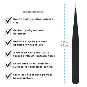 Pince à épiler pour sourcils, élimination des éclats, des tiques et des poils incarnés, en acier inoxydable de qualité chirurgicale pour une épilation précise des poils incarnés - Product Image 3