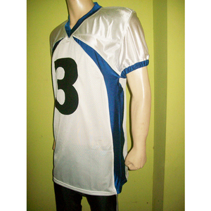 Camiseta de fútbol americano personalizable corta con ajuste personalizado, malla transpirable, diseño de cuello en V, entrenamiento de equipo de números cosido duradero - Product Image 1