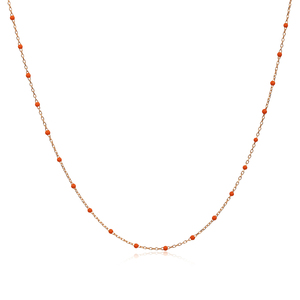 Collier chaîne en émail couleur orange, design artisanal, vente en gros, bijoux turcs en argent sterling 925 - Product Image 5