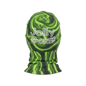 High Quality Women Balaclava 220 GSM Smooth Breathable Polyester Fabric Green Swirl Pattern with DTF Custom Logo balaclava - Product Image 5
