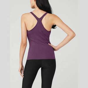 Débardeur de course en tissu extensible respirant pour le sport personnalisé de haute qualité Débardeurs Slim Fit en polyester et spandex de couleur unie pour femmes - Product Image 2