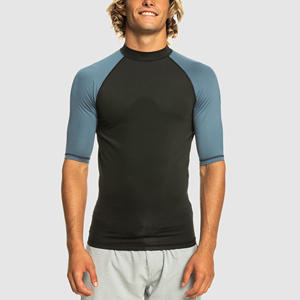 Haute qualité hommes à manches courtes Compression Rash Guard confortable respirant Nylon tissu couleur unie meilleur MMA Sport - Product Image 5