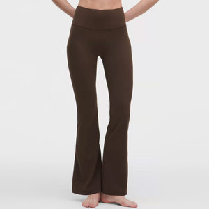 Pantalon de jogging évasé à taille élastique, en tissu tricoté doux et respirant, écologique, séchage rapide, coupe ample, design confortable, idéal pour le yoga et le Pilates - Product Image 1