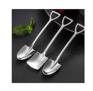 Creative Gold Stainless Steel <b>Shovel</b> and Square Dessert Spoon Mirror Polished Flatware for Coffee and Desserts 10ml Capacity - Product Image 4