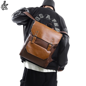 Sac à dos en cuir PU souple et imperméable pour homme, sac à dos d'école quotidien pour ordinateur portable de haute qualité, prêt à être expédié - Product Image 5