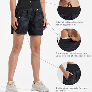 Short de bain respirant taille haute à séchage rapide pour femme pour les entraînements Gym Utilisation-Impression de logo personnalisé Léger - Product Image 3