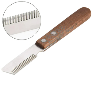 Herramienta de aseo para mascotas, maquinilla de afeitar, cuchillo para pelar perros, cuchillo para pelar de un solo extremo con mango de madera - Product Image 6