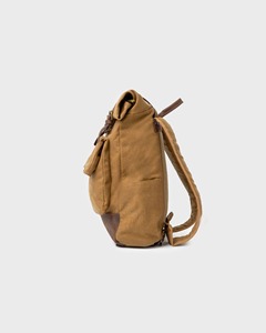 กระเป๋าเป้ผ้าใบเคลือบแว็กซ์กระเป๋าความจุขนาดใหญ่ที่ทำจากหนังและผ้าใบเคลือบแว็กซ์ที่ทำจาก LCB-0027สีน้ำตาลเข้มล่าสุด - Product Image 5