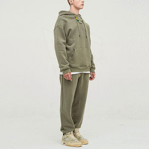 Sudadera con capucha de algodón orgánico de gran tamaño de alta calidad para hombre, ropa informal de talla grande impresa personalizada al por mayor - Product Image 5
