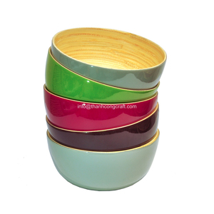 ชุดถ้วยชามอาหารไม้ไผ่แบบใช้แล้วทิ้งชามสลัดผลไม้ชามสลัดไม้ไผ่สินค้าขายดี - Product Image 1