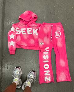 เสื้อฮู้ดเทอร์รี่มีซิปรูดซิป500gsm โอเวอร์ไซส์โลโก้ปักลาย - Product Image 2