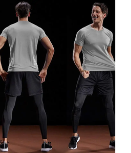 Camisetas de gimnasio personalizables para hombre, cuello alto, cuerpo ajustado, 90% poliéster, 10% Spandex, estampado informal, talla XL, transpirable, Verano - Product Image 6