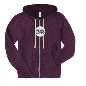 Sweat à capuche zippé, sweat à capuche en polaire Ecosmart à fermeture éclair intégrale pour homme, sweat à capuche 50% coton, 50% polyester - Product Image 1