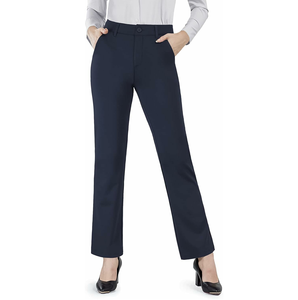Vêtements professionnels pantalons habillés d'affaires de bureau sur mesure pantalons habillés de couleur unie respirante pour femmes - Product Image 2