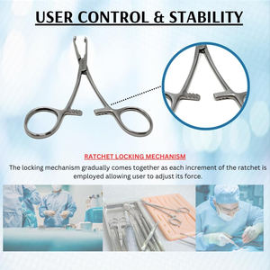 Medic Instrument High Tech Instruments Pinces à tissus Allis Acier inoxydable 4X5 Embouts de dents 6 pinces de verrouillage médicales chirurgicales - Product Image 6