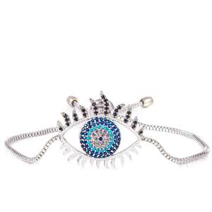 กำไลข้อมือเงินพร้อมเซอร์คอนชุบเครื่องประดับคริสตัลหรูหรา - Product Image 1
