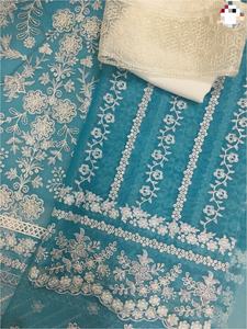 Robe en filet bleu clair, robe péruvienne/indienne avec travail manuel et broderie, haute qualité, meilleure vente 2023 - Product Image 4