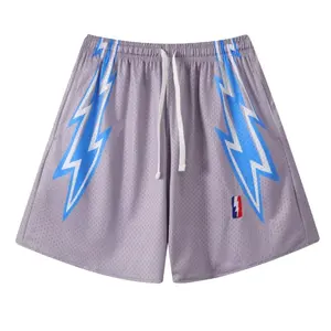 Pantalones Cortos de Baloncesto Personalizados de Moda para Hombre, Cintura Alta, de Malla, para Entrenamiento de Verano, Diseño Liso, Doble Capa - Product Image 6