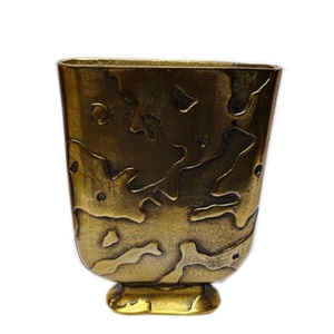 Aluminium Metal Flower <b>Vase</b> Stylish Home Decor with <b>Unique</b> Metal Durable Design Modern Luxury <b>Vases</b> for Indoor and Outdoor Use - Product Image 1