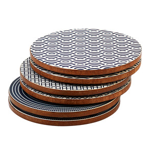 Posavasos de madera de mango hechos a mano de forma redonda con el mejor posavasos de utensilios de cocina con estampado esmaltado para vajilla y uso de mesa - Product Image 6