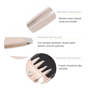 Mini pince à sourcils en acier inoxydable de qualité professionnelle Logo personnalisé emballé pointe oblique pointe pointue outil de beauté pratique - Product Image 6