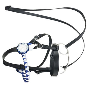 Hobby Horse Showing Bridle Black Premium Faux Leather Juego de juguetes educativos con Show Brow Band Breeches Buckled Reins - Product Image 4