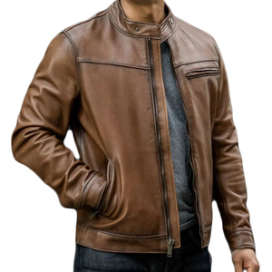 Veste en cuir personnalisée à la mode pour hommes au meilleur prix Nouvelle arrivée - Product Image 3