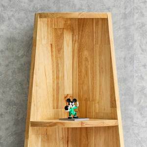 Estante de Pared en Forma de Abanico de Madera de Caucho, 35x35x140cm, de un Solo Nivel, Decorativo para Sala de Estar y Baño, Tipo Vertical - Product Image 4
