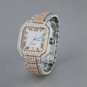 Montre mécanique automatique de luxe pour homme, 40 mm, diamant moissanite VVS, bracelet en acier inoxydable, verre saphir, vente chaude - Product Image 1