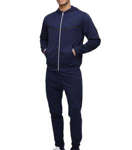 Nouveau design Vêtements de sport de bonne qualité avec fermeture éclair complète Vêtements de fitness Survêtement pour hommes Ensemble de vêtements de remorquage de couleur unie respirante - Product Image 1