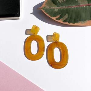 Floral Embedded <b>Resin</b> <b>Crafts</b> Earrings - Product Image 5